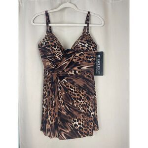 Miraclesuit Adora Leopard Print Swimdress – Size 10